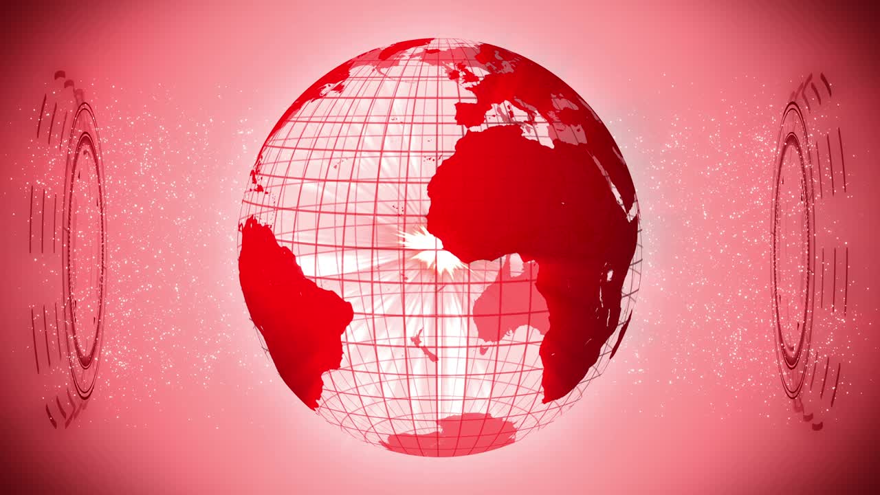 pandemia de infección. tierra global con puntos rojos de infección. concepto de elementos médicos. enfermedad o prevención. cuidado de la salud. control infeccioso. curación de virus. animación de bucle.