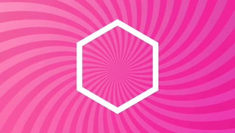 animación de contornos hexagonales blancos sobre rayas rotativas que se mueven en un bucle sin costuras