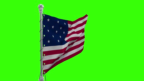 evolution of the american flag (green screen - each flag loops)