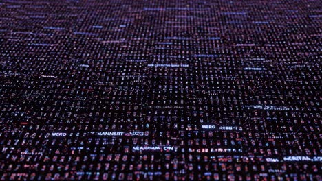 a captivating glimpse into a dense digital matrix of data, featuring complex patterns of binary code and alphanumeric characters emphasizing information density and technological aesthetics