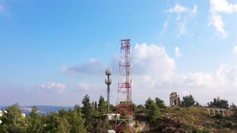 telecommunication tower in a hilly area