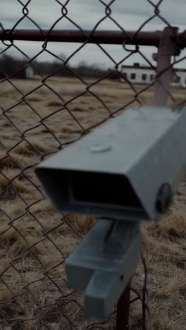 abandoned building and dry field