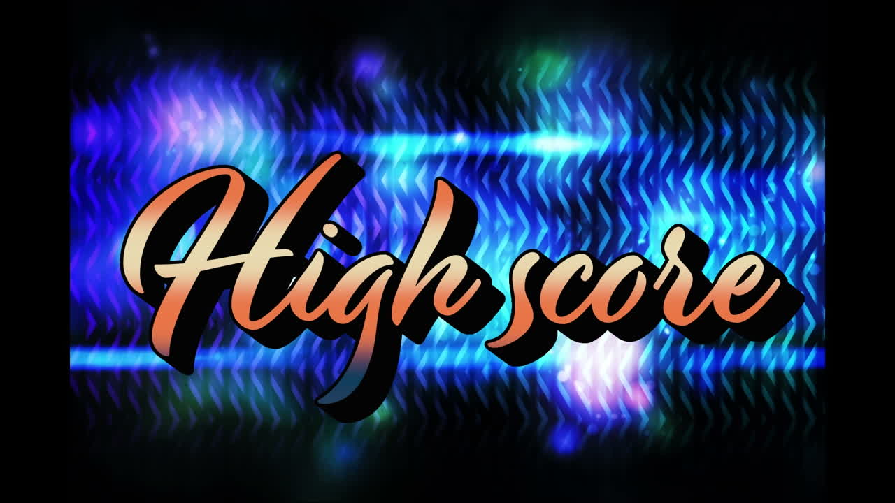 animación de texto de alta puntuación y formas en fondo negro