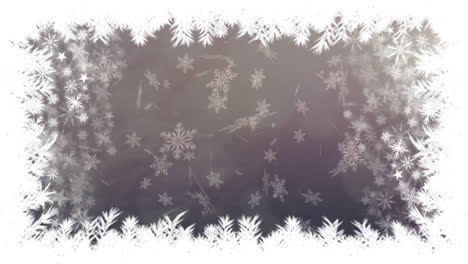 snowflakes falling and christmas tree border