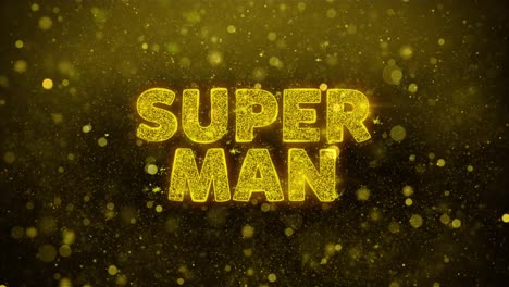 super man gold glitter text