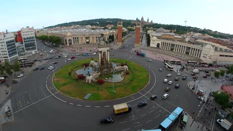 Barcelona-España-Quadratverkehr-Zeitraffer-Spanien