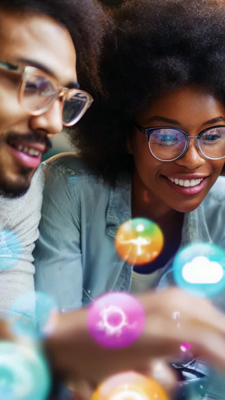 Engaging Moments: Two Friends Interact with Colorful Creative Elements While Enjoying Their Time Together, Showcasing Joy, Curiosity, and Connection in a Vibrant Setting