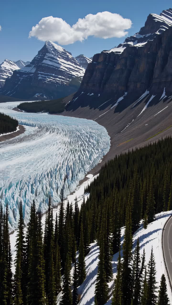 Stunning Glacier Landscape in a Mountain Valley