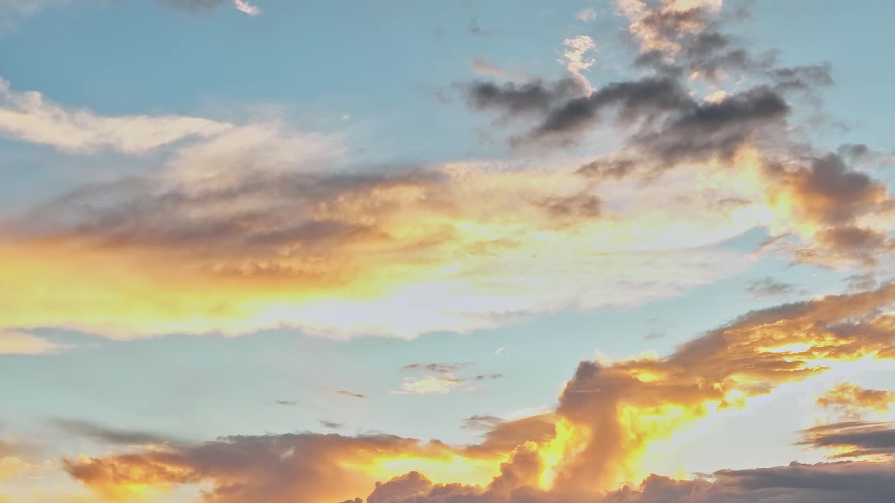 Sunset over the sky in the USA observed from an aerial view
