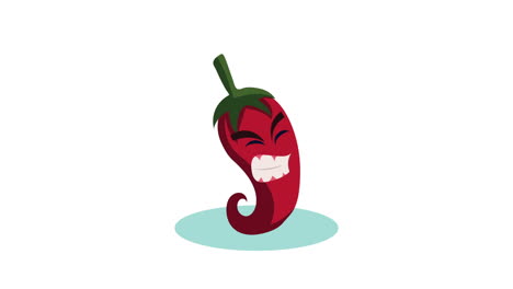 pimienta de chile de dibujos animados enojados