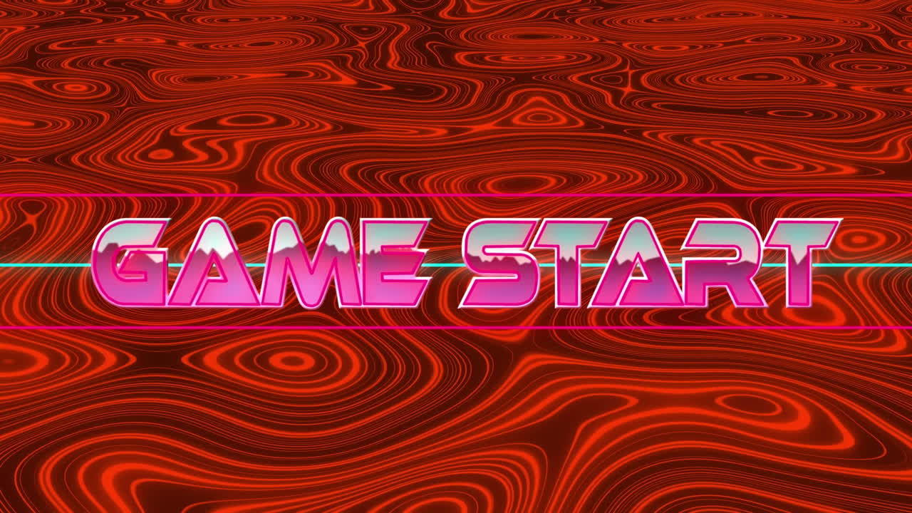 디지털 추상 공간에서 게임 시작의 애니메이션