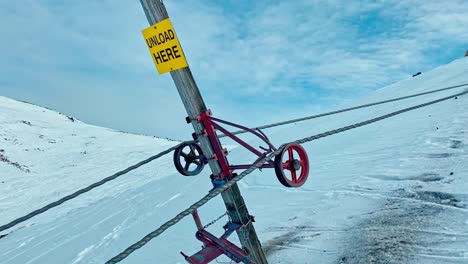 jumping off point on the ski lift at hanmer ski area near hanmer springs, new zealand