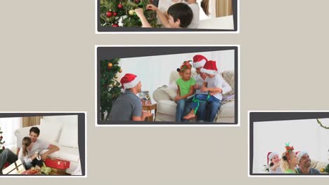 Montage-Von-Kindern,-Die-Weihnachten-Feiern