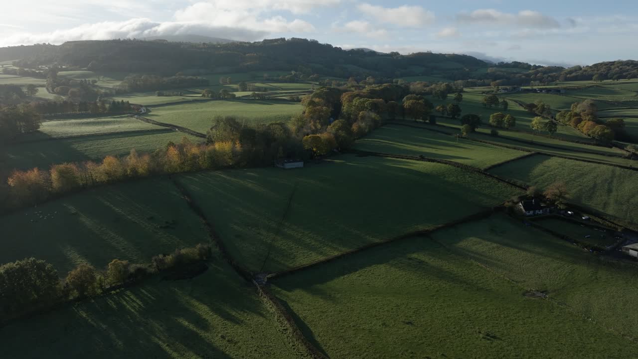Countryside Wales Aerial Landscape Autumn Brecon-Beacons Hay-On-Wye