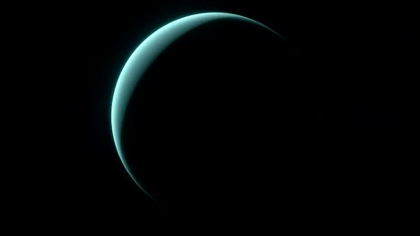 realistic planet uranus rotating in deep space. seamless loop digital background.