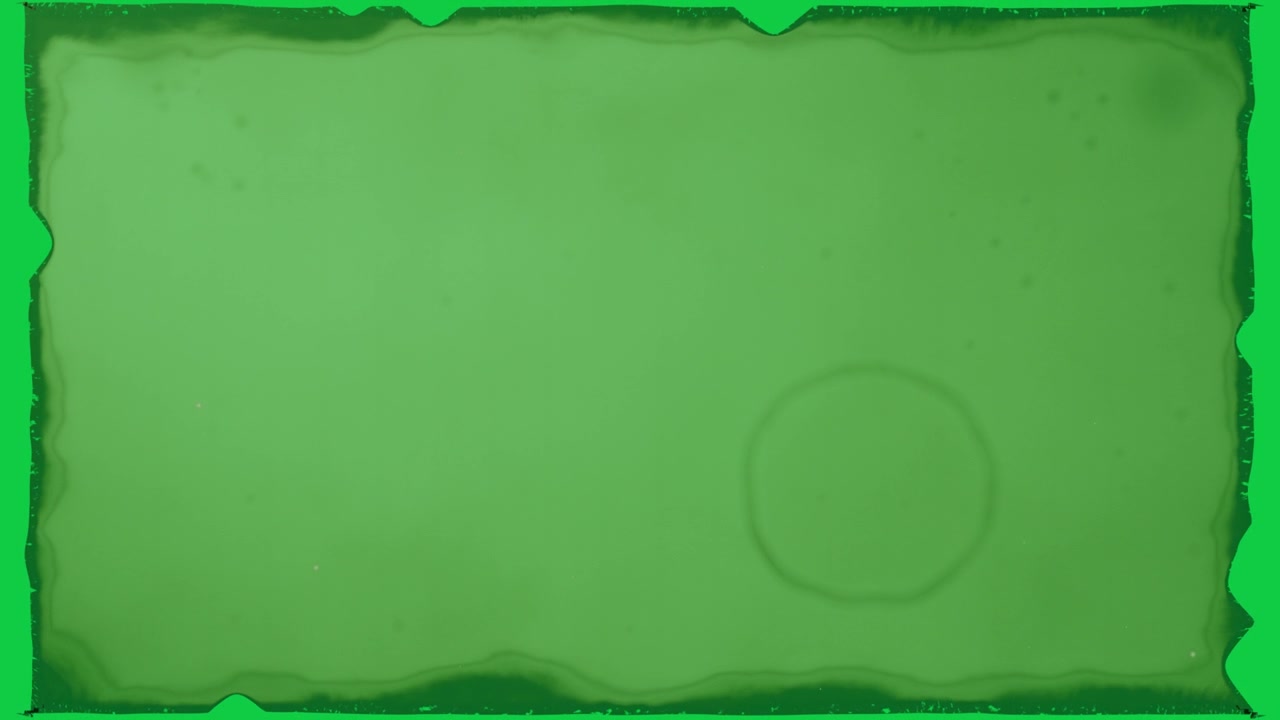 Top strips entering, sepia frame holding and flickering dust, evoking antique film on transparent