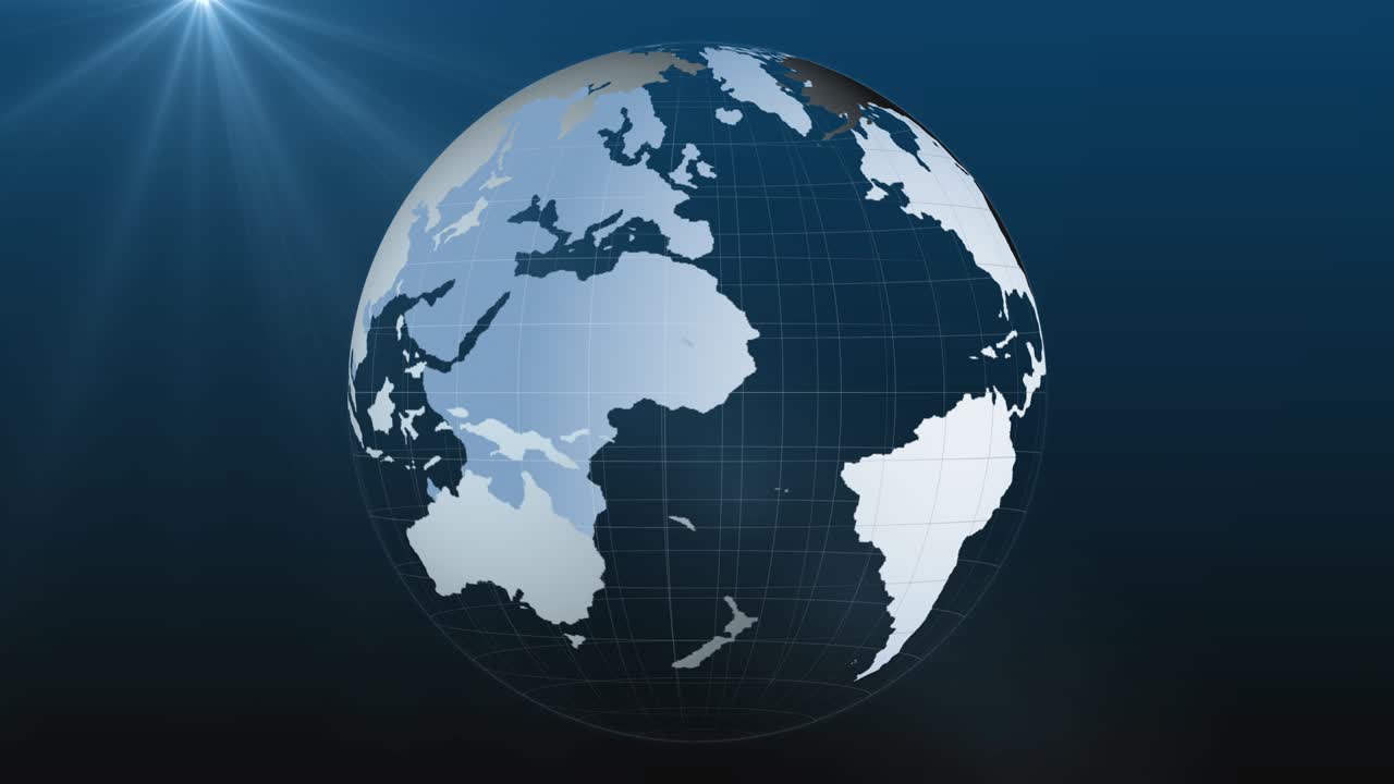 지구의 움직임 - 지구의 날 - 파란색 배경의 세계 지도 - 4k 비디오