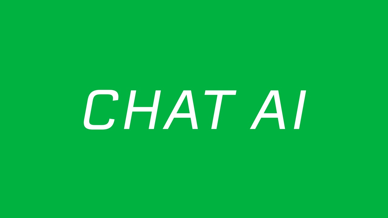 Animazione di testo di chat AI su sfondo trasparente