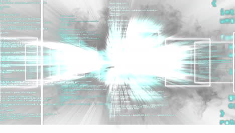 animación del túnel con procesamiento de datos en fondo gris