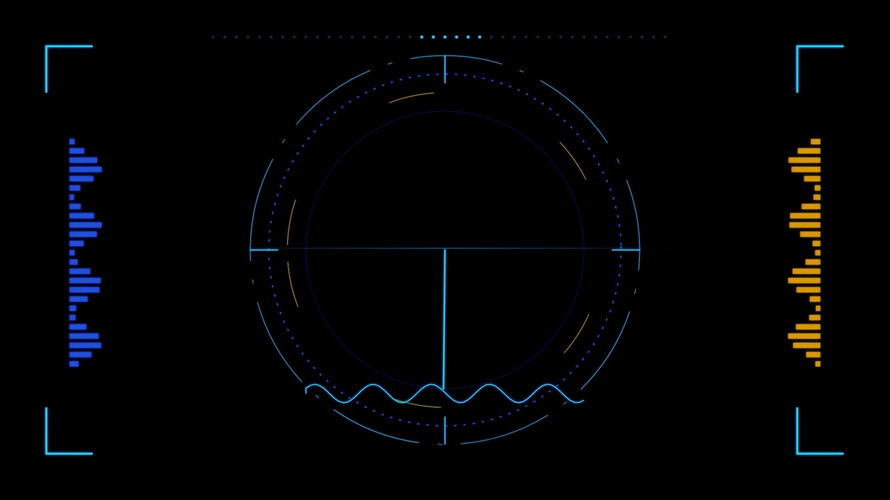 Futuristic Digital Radar Interface with Rotating Scanning Arm