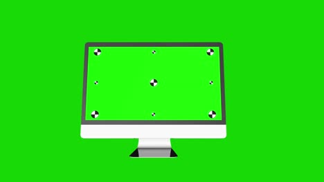 computer monitor on green screen