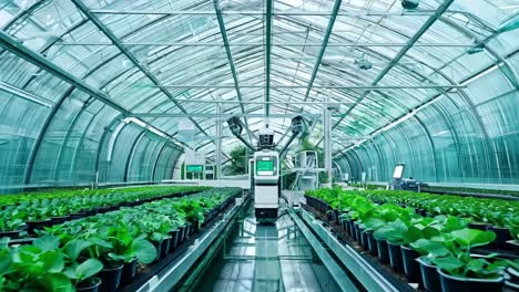 automated greenhouse farming with robots