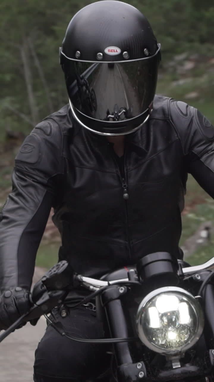 Motorcycle rider on a road trip