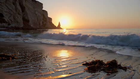 sunrise at the coastal cliff