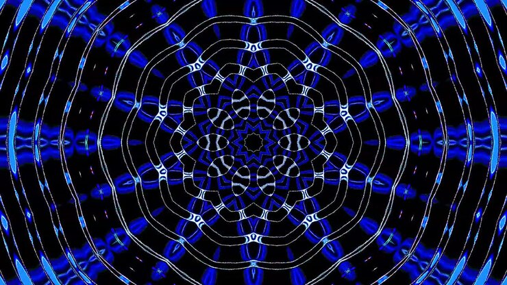 Beautiful abstract kaleidoscope that shines, a radiant light that regulates the subtle movements
