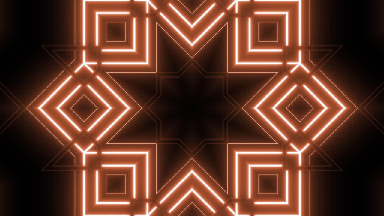 Abstract Geometric Neon Light Patterns