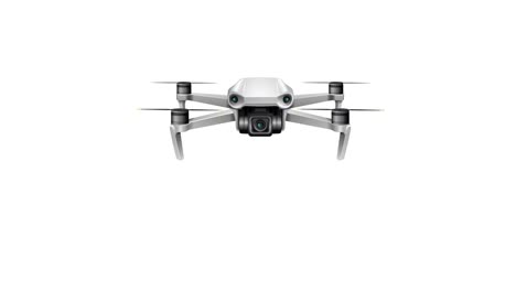 a drone smoothly approaches and retreats, showcasing its design in a seamless loop with a clean white background