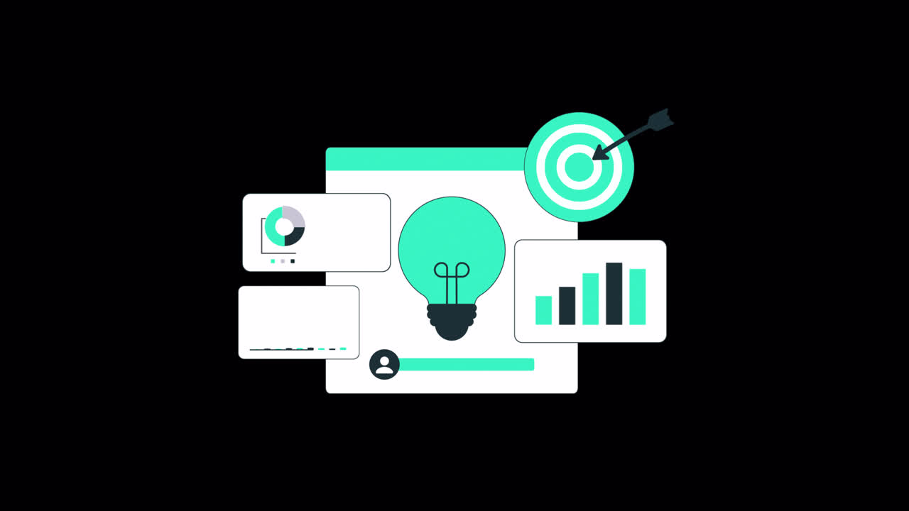 Animated Concept of Business Idea, Data Analysis, and Goals