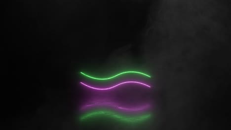 pride neon rainbow text with smoke or fog effect