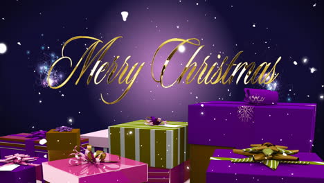 animación de saludos de navidad texto sobre regalos de navidad.