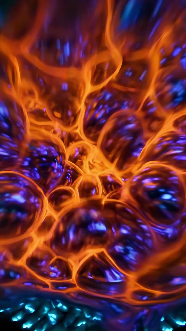 Vibrant Abstract Bioluminescent Bubbles and Organic Forms