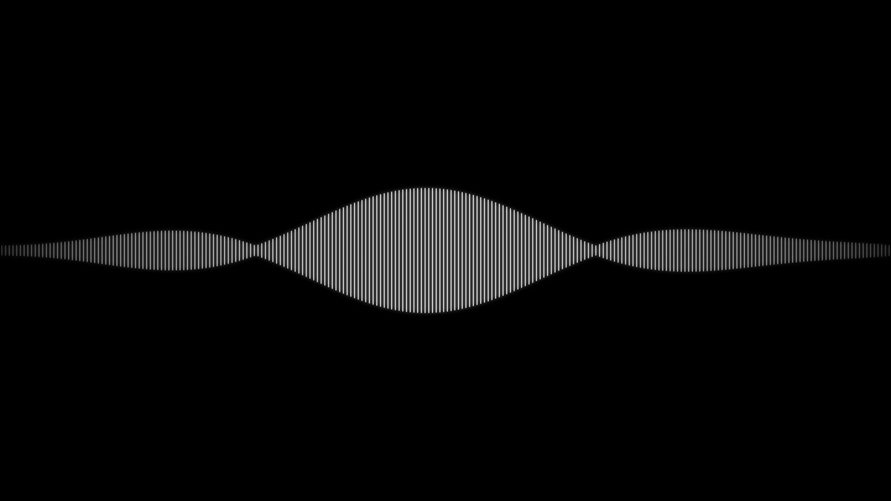Animated White Audio Waveform on Black Background