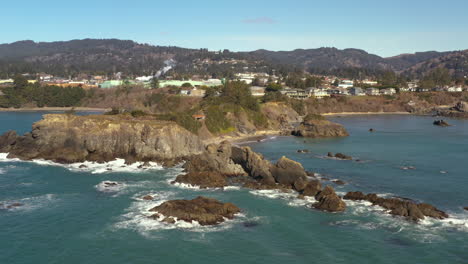 aerial view of chetco point park, a local attraction in brookings, oregon, usa