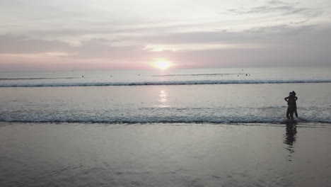 sunset surf at the beach