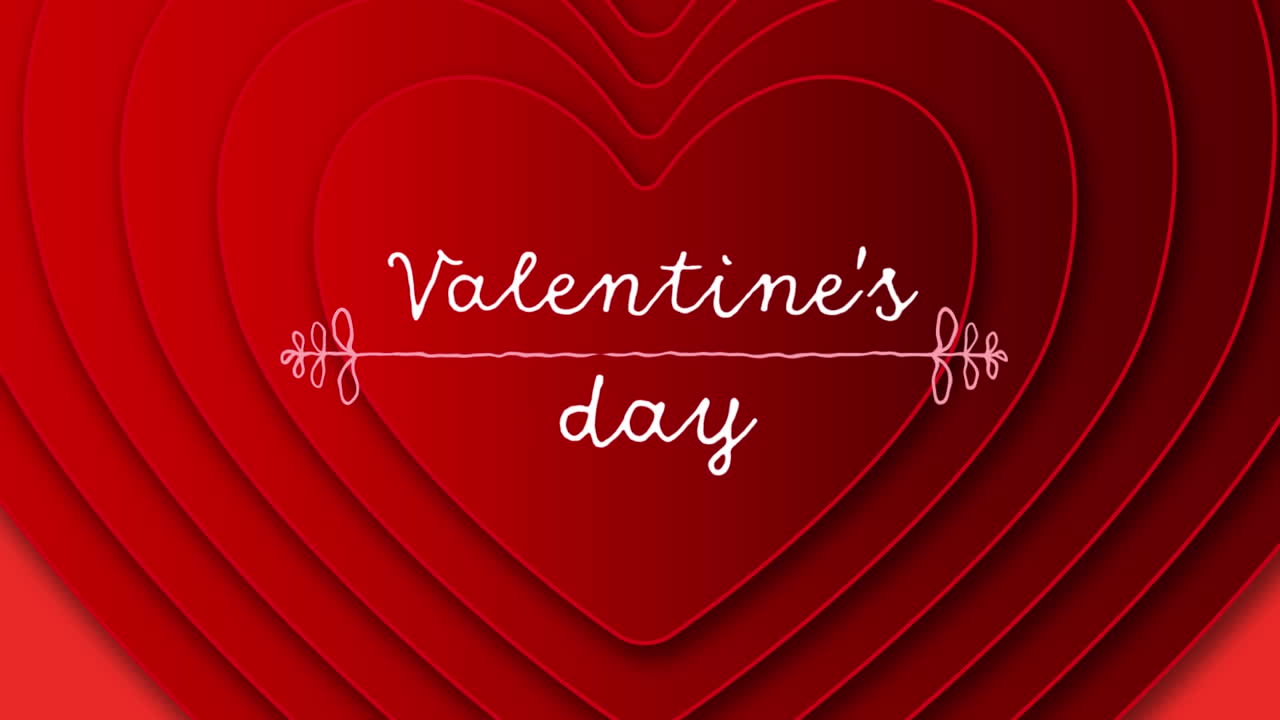 texto del día de san valentín con corazones en el fondo