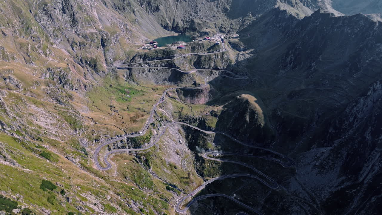 Scenic Transfagarasan road winding through mountains in a breathtaking view