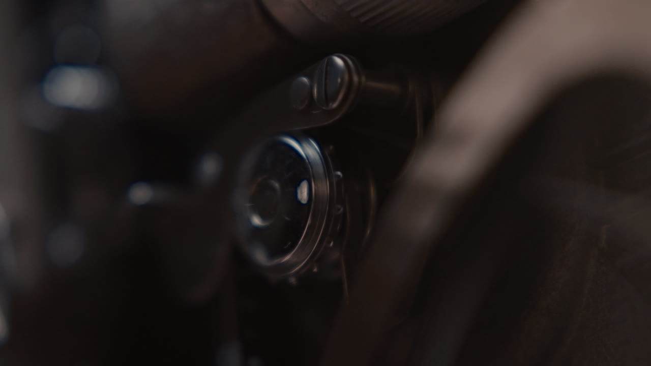 Close-up of a vintage camera lens