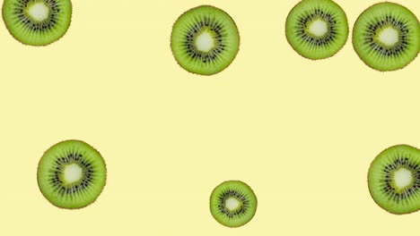 animación de diseño de movimiento de fruta de kiwi