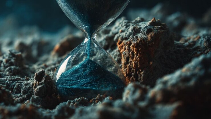 An Enigmatic Hourglass Captured in Mesmerizing Detail: A Study of Time, Nature, and Reflection on the Absence of Time in a Captivating Macro Setting