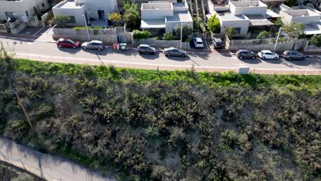 Isolated-panoramic-beautiful-aerial-drone-4K-video-of-Sal'it-Israeli-settlement--Israel