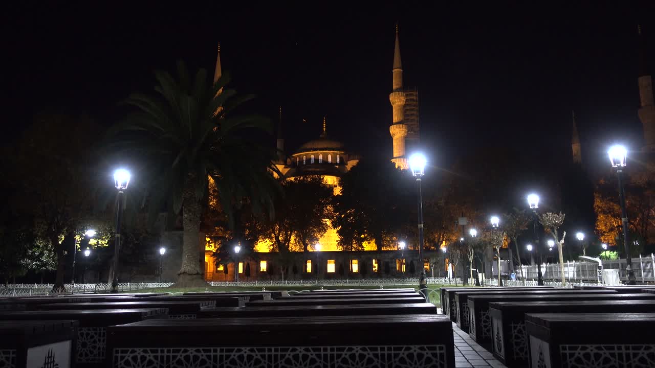 이스탄불 밤, 블루 모스크, 술탄 아흐메트 광장