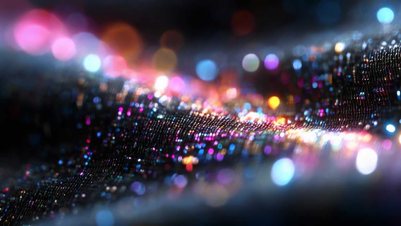 A Captivating Display of Colorful Light Reflections on Silk, Creating a Mesmerizing Pattern of Sparkling Glitter and Vibrant Hues, Enveloping the Space in an Ethereal and Dreamy Atmosphere