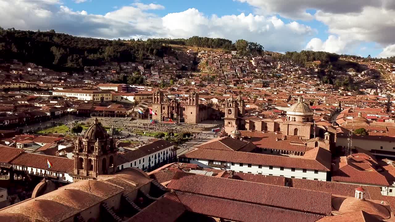 cusco peru city roof roof drone view7.mp4