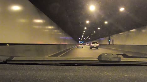 A-time-lapse-of-a-car-driving-through-heavy-city-traffic