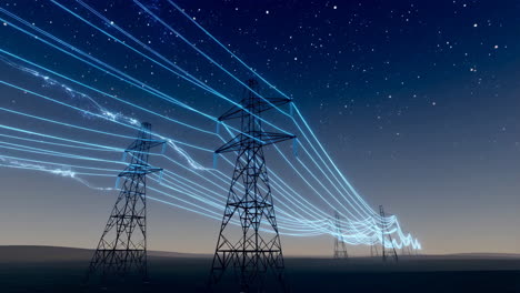 electrical grid at night