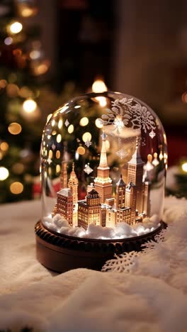 christmas city snow globe